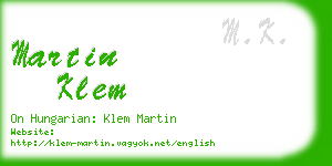 martin klem business card